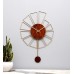 Gemoetric Brown & Gold Pendulam Clock